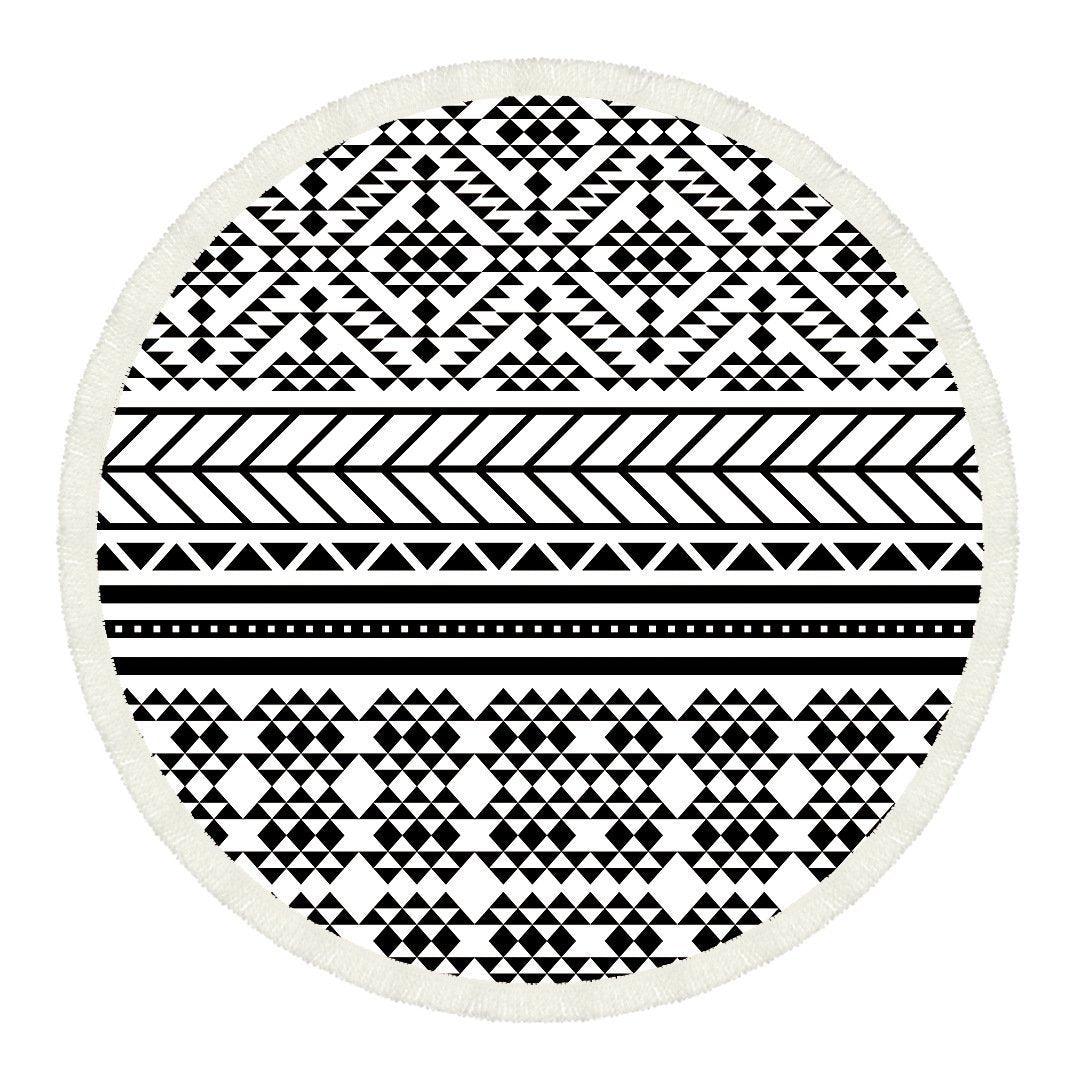 Hot Sale Geometric Stitching Printing Fringed Beach Towel Dual Sun Protection Bath Towel Mat