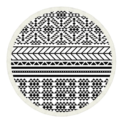 Hot Sale Geometric Stitching Printing Fringed Beach Towel Dual Sun Protection Bath Towel Mat