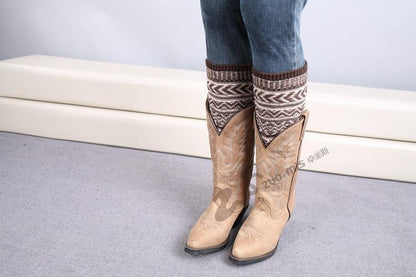 Boot Cuff Thick Short-Sleeved Thick Thick Bamboo Knit Wool Yarn Socks - 4