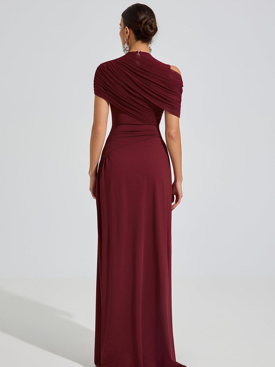 Avery One-Shoulder Draped Maxi Dress