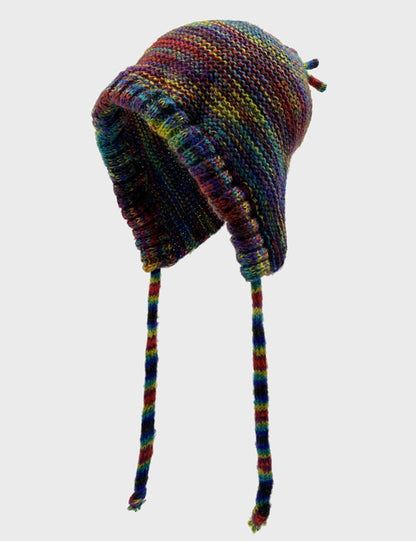 Colorful Knit Long Tassel Warm Ear Flap Beanie