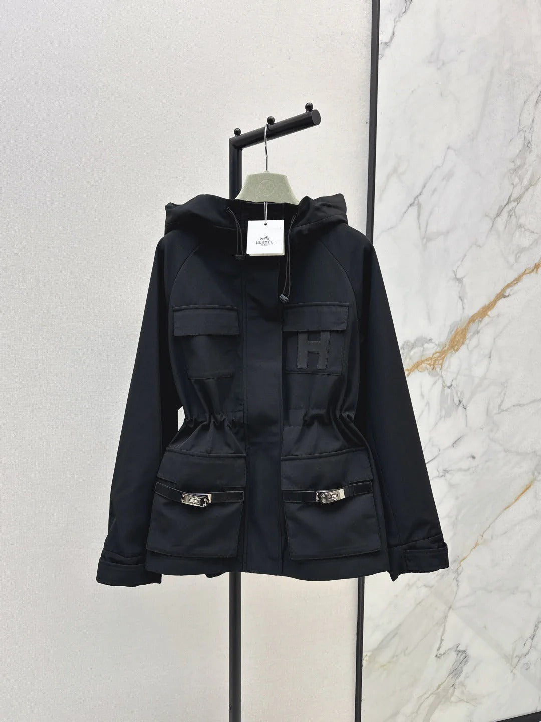 HERMES 25S HOODED TRENCH COAT 326