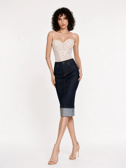 Ophira Retro Romantic Lace Fishbone Corset