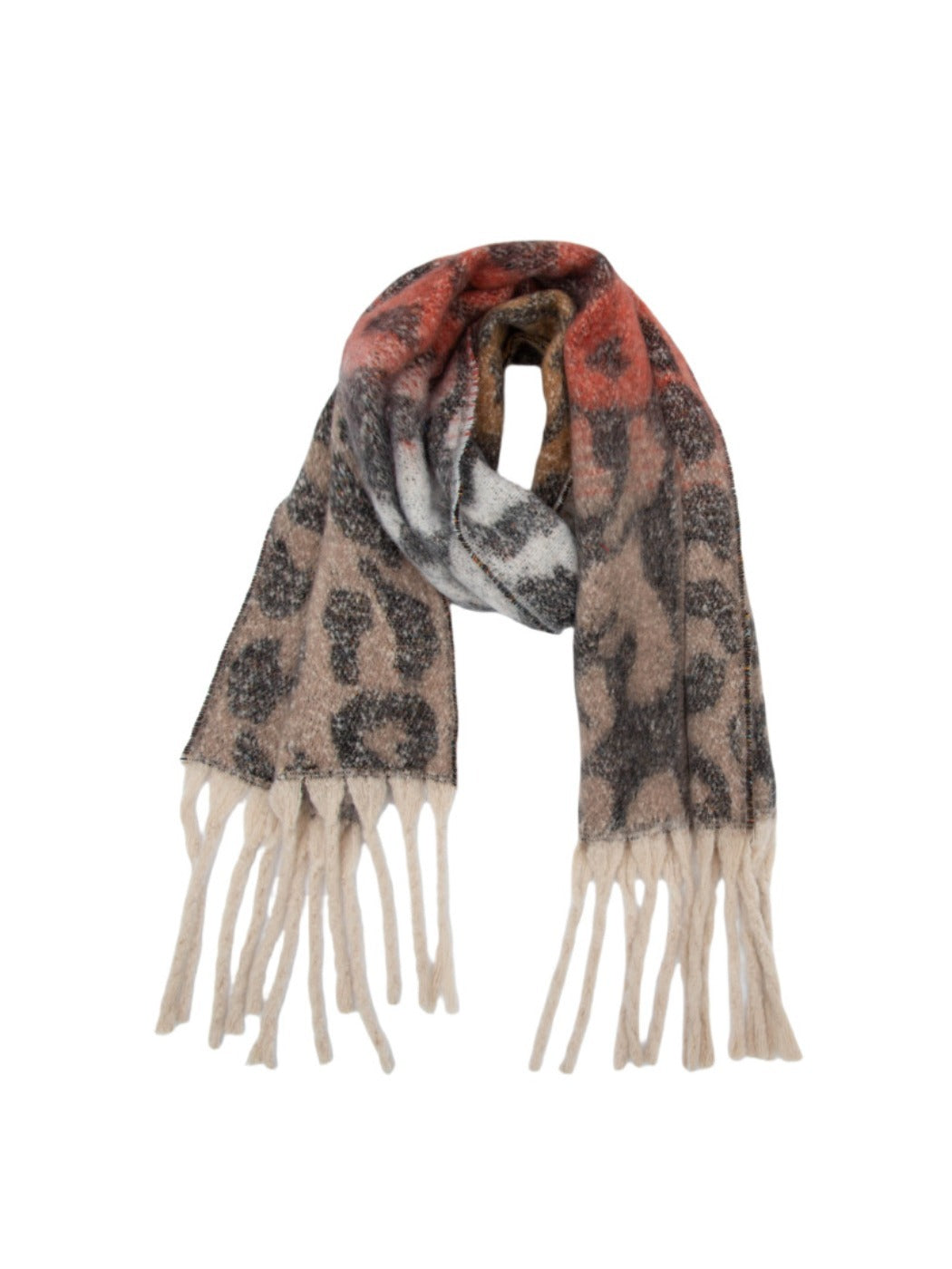 Scarvii - Winter Tassel Scarf with Leopard Patterns