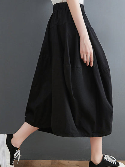 Casual Elasticity High Waisted Wide Leg Pants