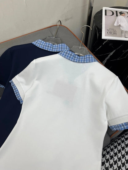 POLO SHIFT DRESS PLAID DESIGN PIQUÉ COTTON 266701