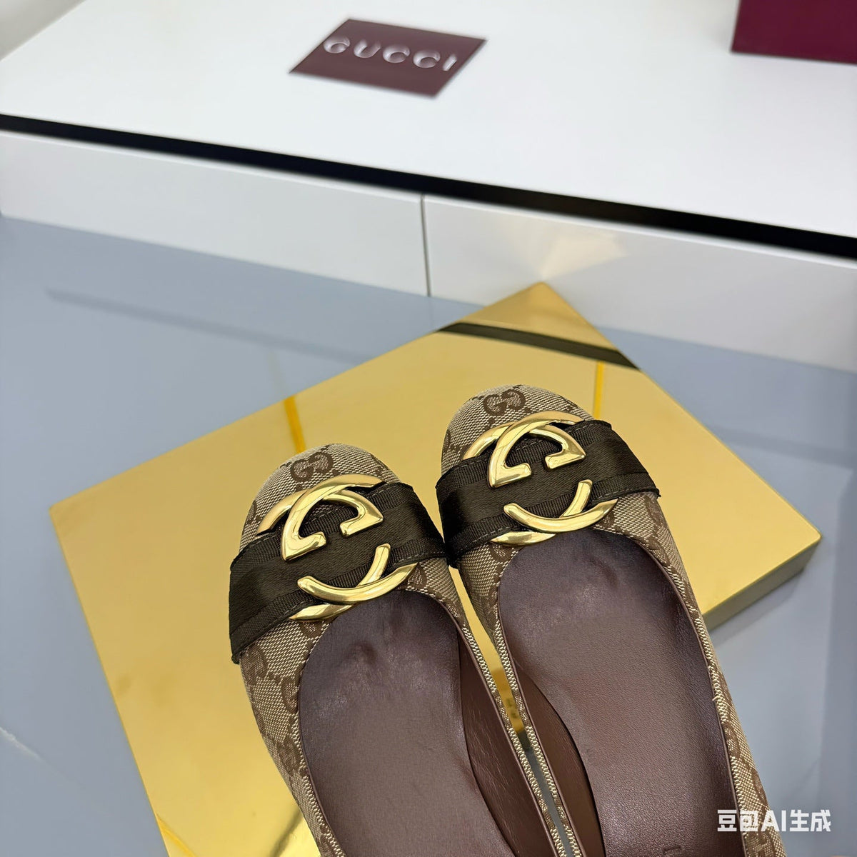 GG FW 25 Ballet Flat Brown GG Monogram Canvas C564714