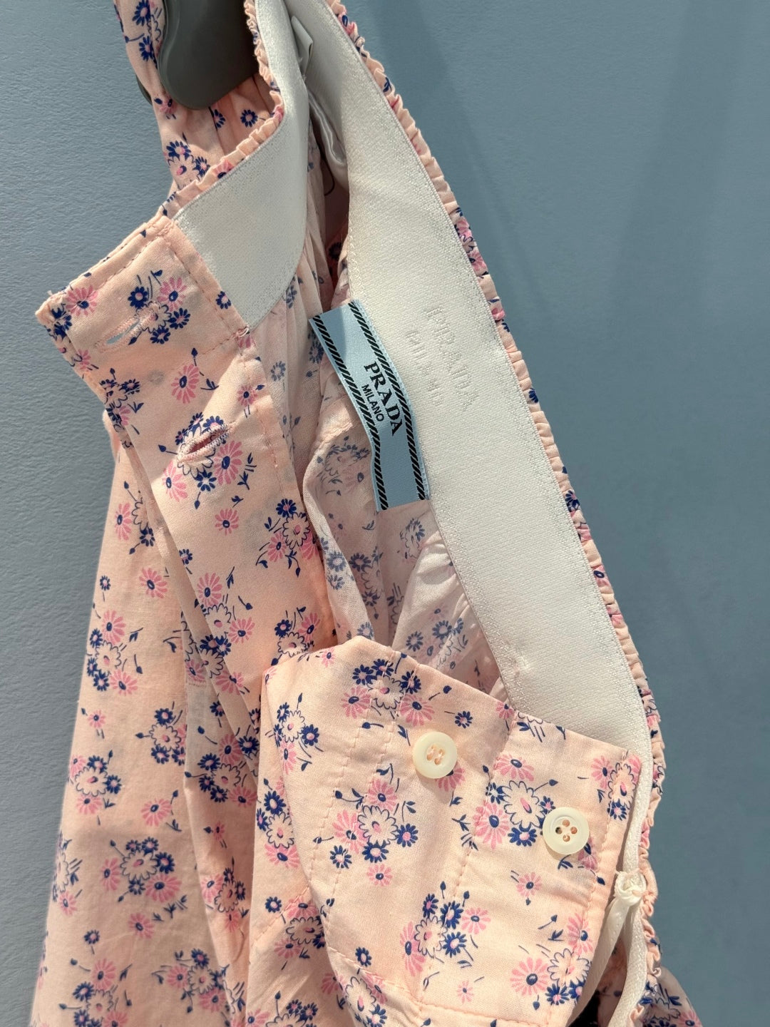 Prada 25 Floral Pant Pink Cotton