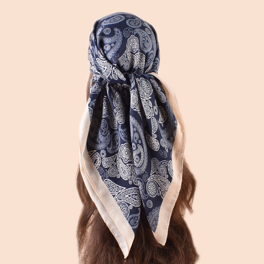 Scarvii - Classic Vintage Paisley Square Scarf - 35inch