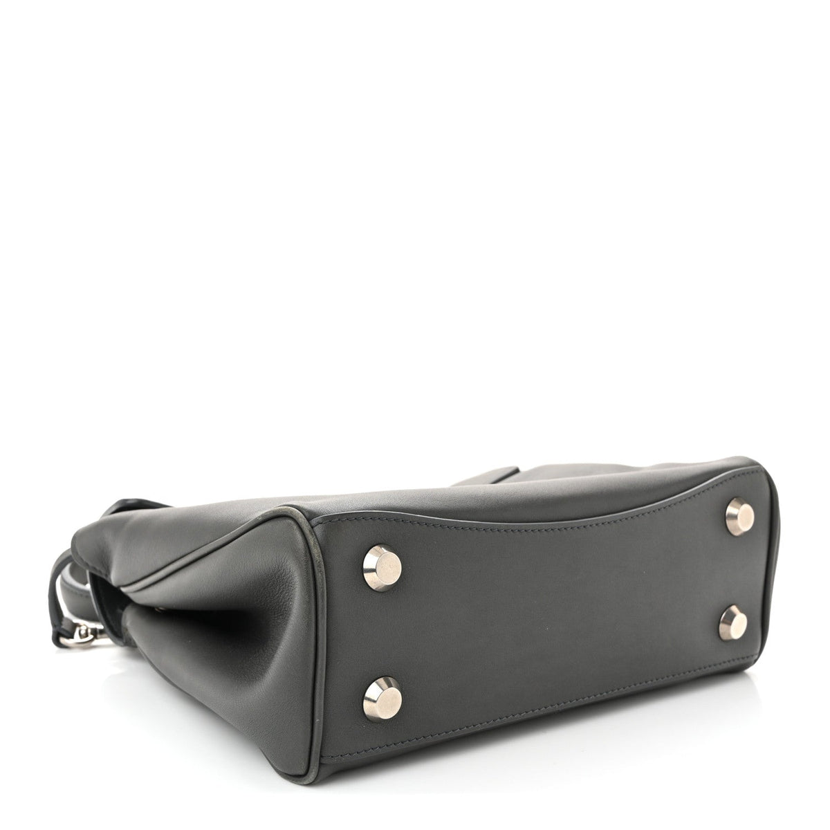 Natural Smooth Calfskin Mini Rodeo Top Handle Handbag Grey