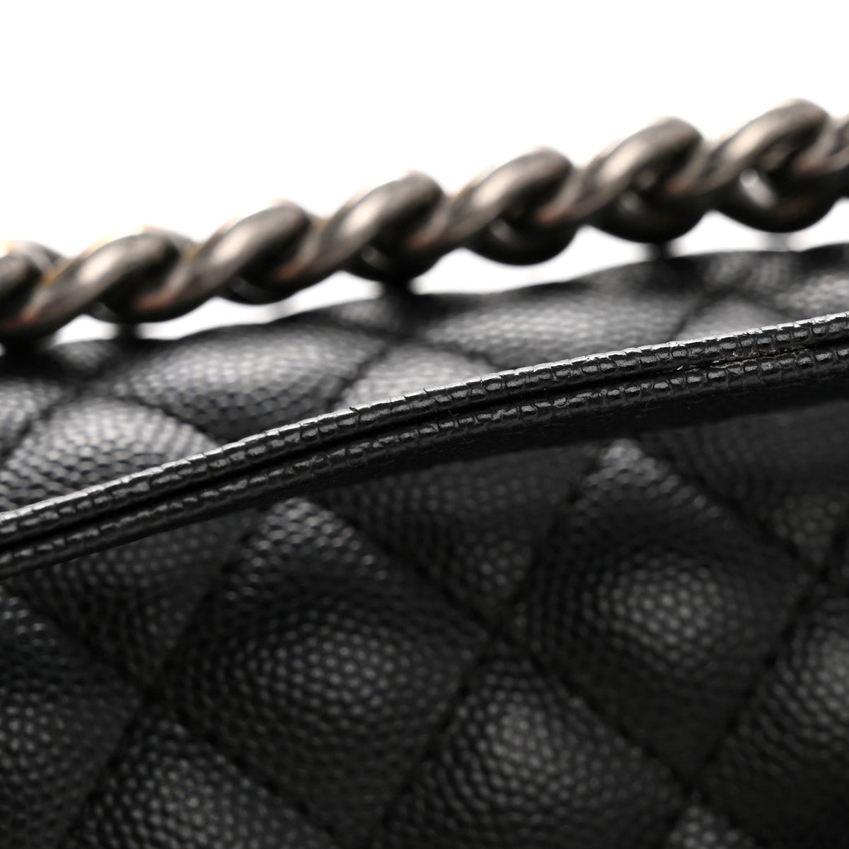 Caviar Quilted Small Boy Flap Black