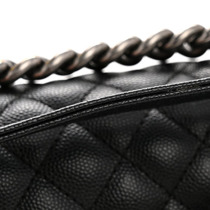 Caviar Quilted Small Boy Flap Black