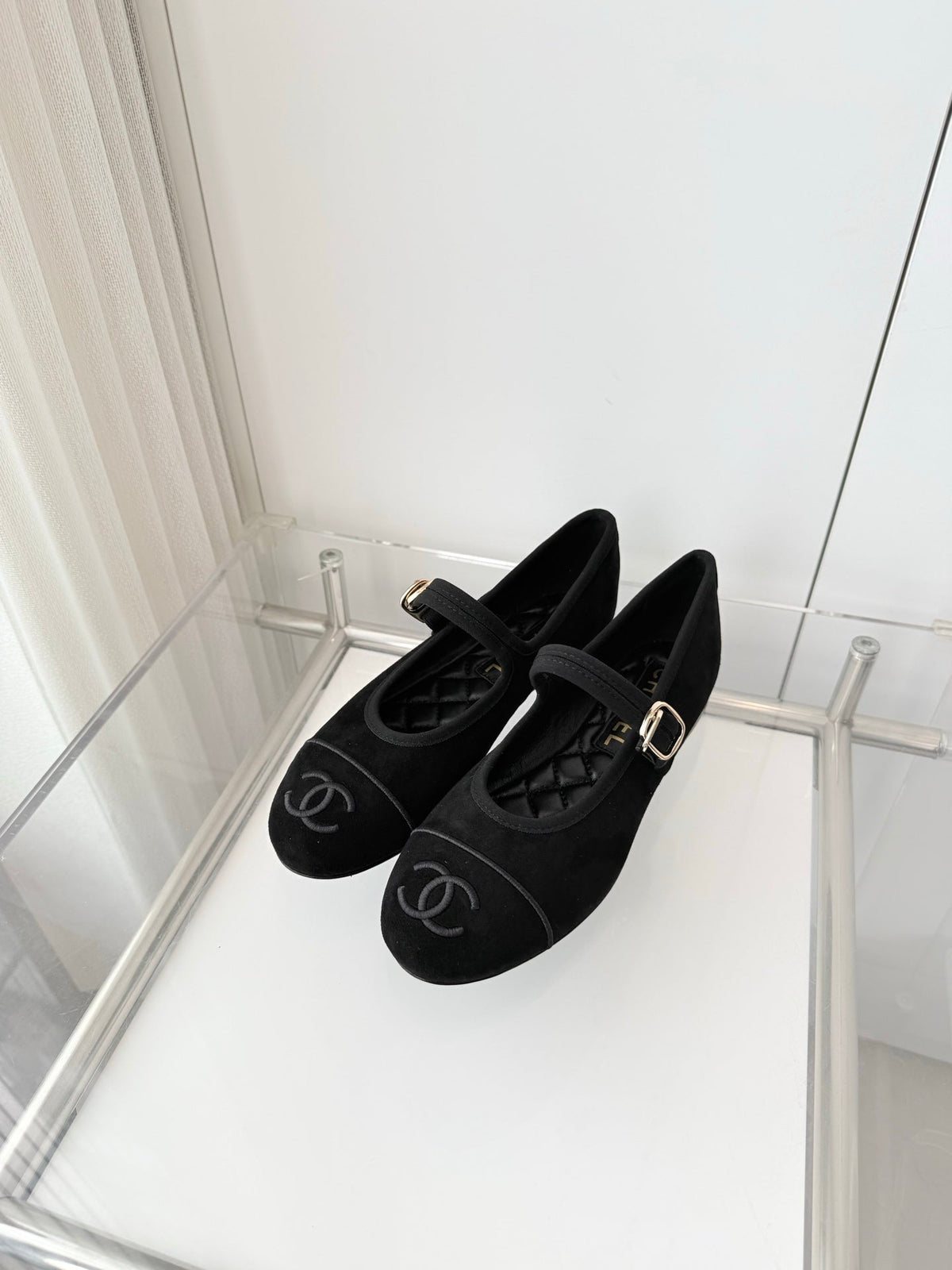 Chanel 26 Mary Jane Shoe Black in Suede 597380