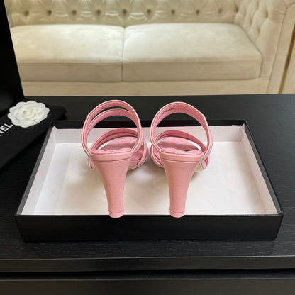 CC 26C Double C Strap Sandals PInk Sheepskin