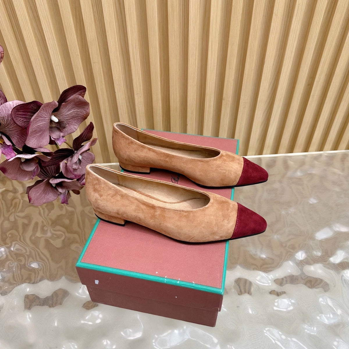 LP Rebecca Ballet Flats Brown Red Suede 498458