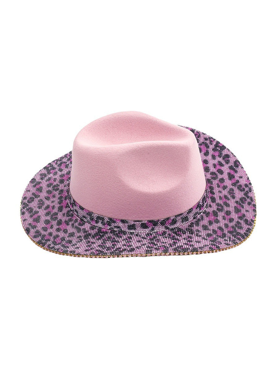 Liana Pink Rhinestone-Embellished Denim Hat