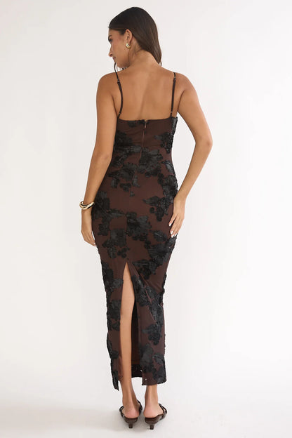 Kaela Cami Maxi Dress Embellished Chocolate