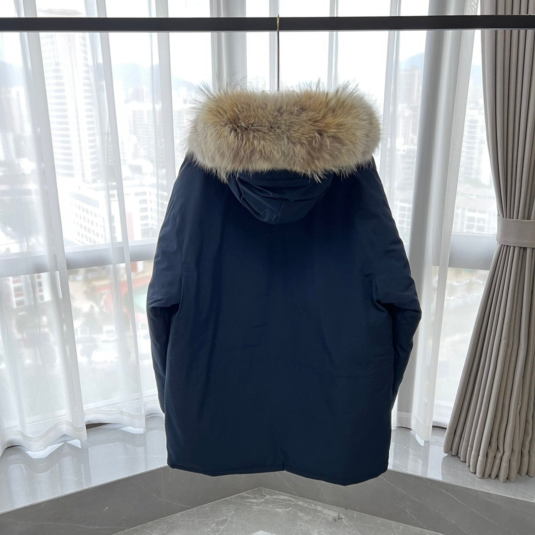 C. Goose Bomber Jacket Navy Blue Polyester 0029