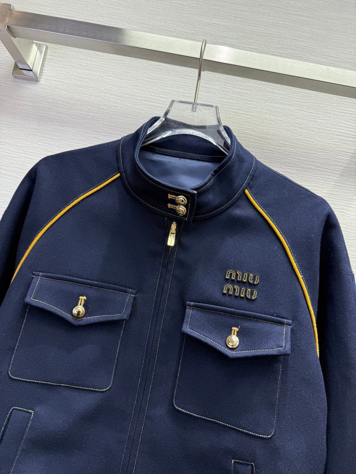 Miu Miu 25 Stand-up Collar Jacket Cotton 304185