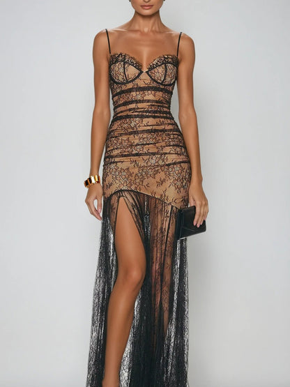 Camilla Spaghetti Lace Maxi Dress