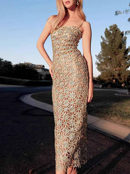 Margot Luxurious Hollowed Out Maxi Dress