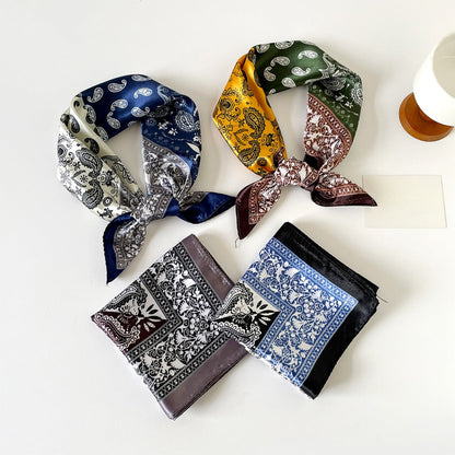 Scarvii - 24" Summer Classic Paisley Print Square Scarf
