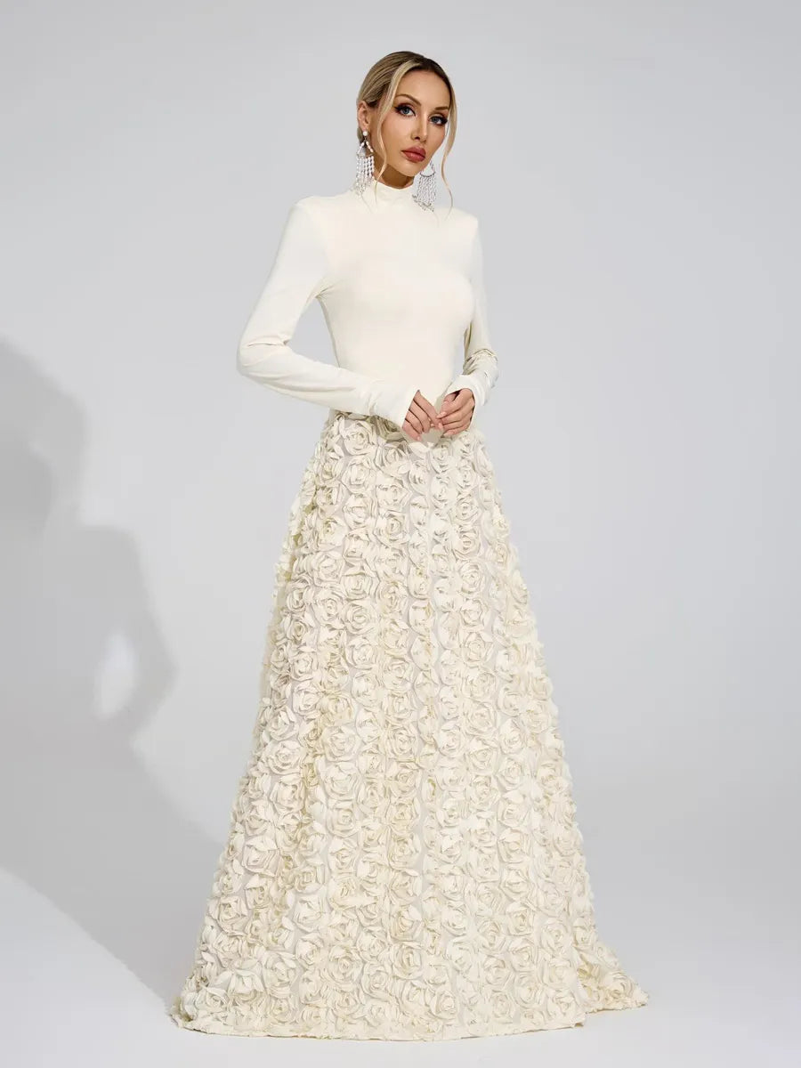 Elara Ivory Floral Maxi Dress