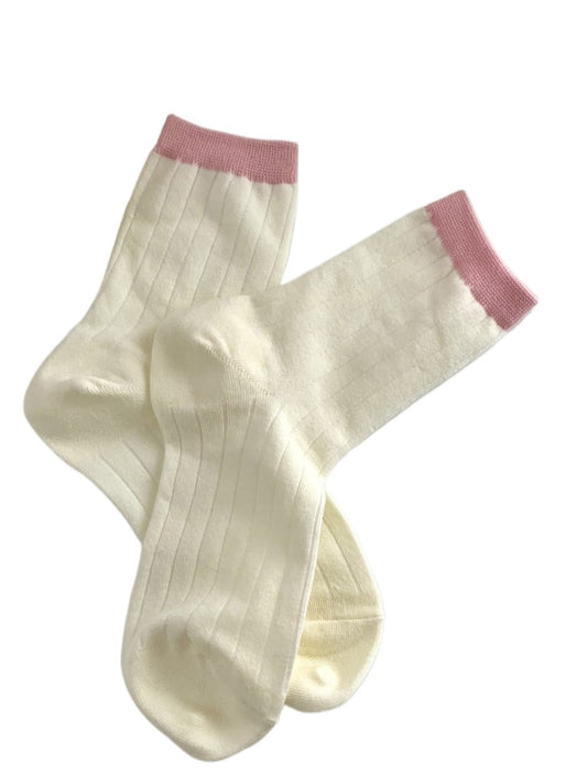 Rufia - Macaron-Colored Mid-Calf Socks - Sweet &amp; Simple