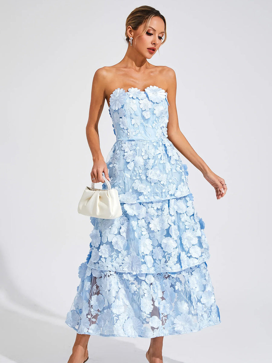 Fiorella Midi Dress In Blue