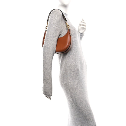 Smooth Calfskin Medium Strap Ava Shoulder Bag Tan