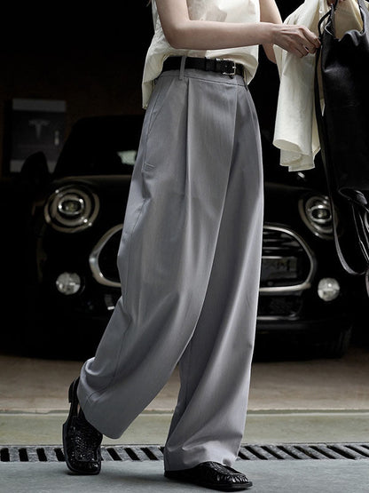 Loose Wide Leg Solid Color Casual Pants Bottoms Trousers