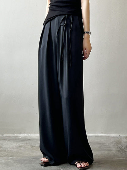 Urban Wide Leg Bandage Solid Color Pants