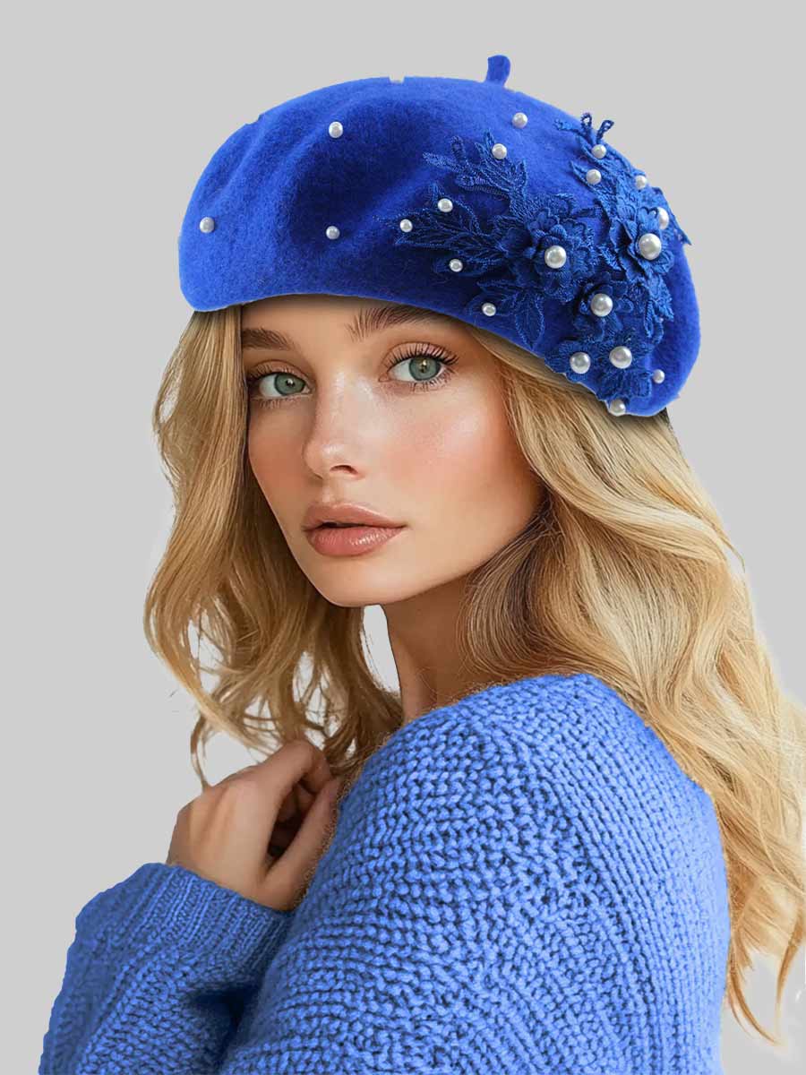 Mariana Pearl Beaded Lace Beret