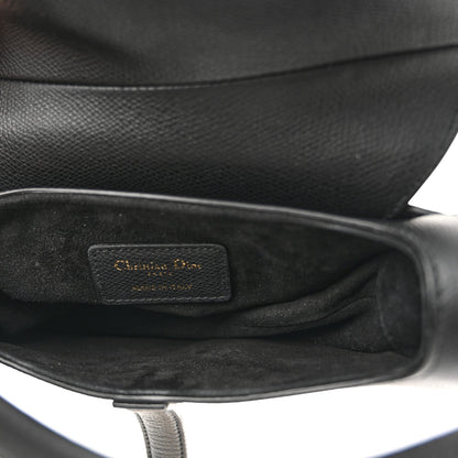 Grained Calfskin Mini Saddle Bag Black