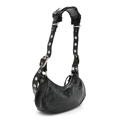 Agneau Arena Lunar New Year Graffiti Logo Le Cagole Shoulder Bag XS Black