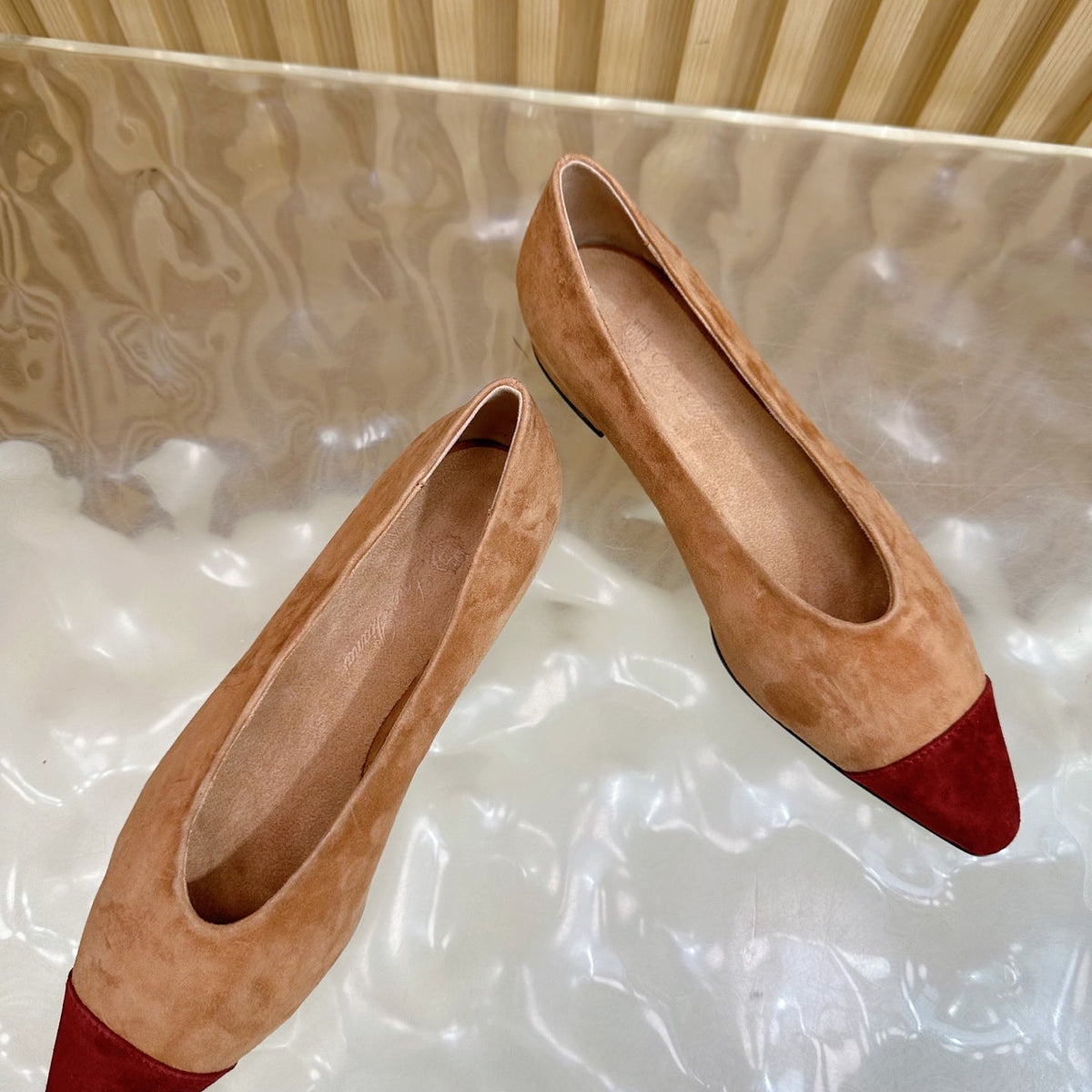 LP Rebecca Ballet Flats Brown Red Suede 498458