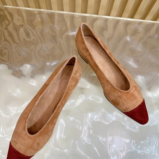 LP Rebecca Ballet Flats Brown Red Suede 498458