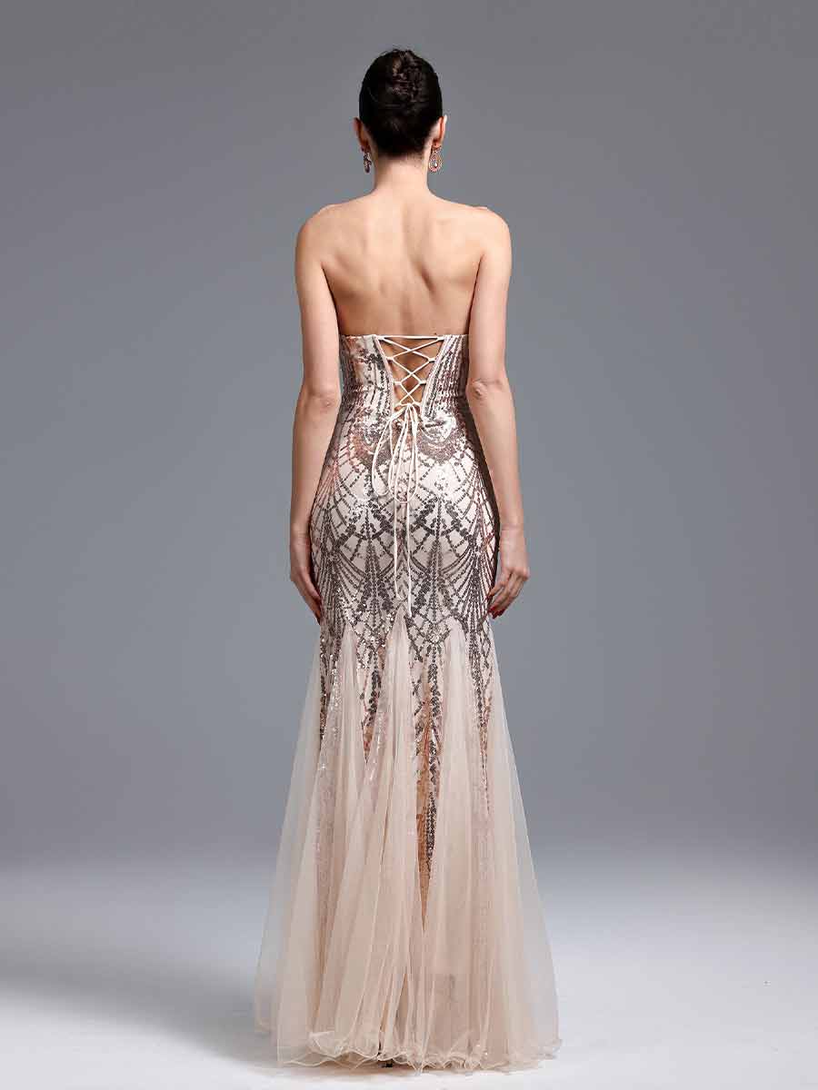 Harlow Strapless Sequined Maxi Dress