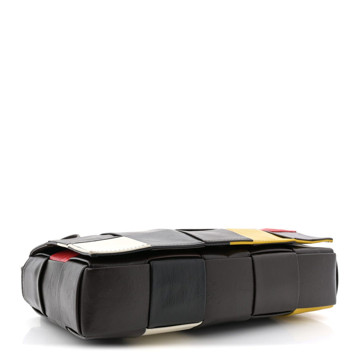 Paper Calfskin Maxi Intreccio Cassette Crossbody Bag Brown Multicolor
