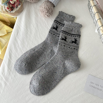 Rufia - Christmas Bow Patterned Warm Socks