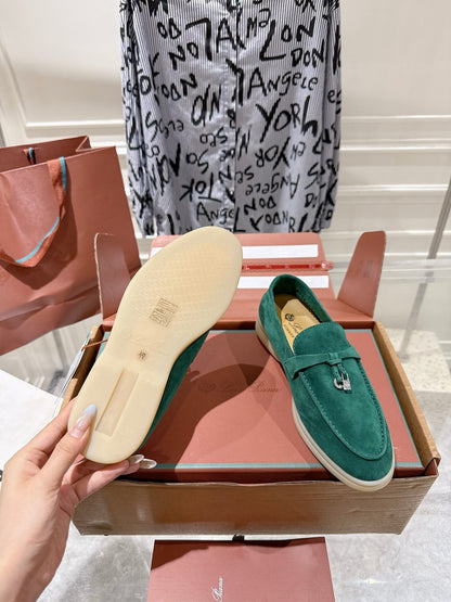 LP Summer Charms Walk Loafers Deep Green Suede 565857