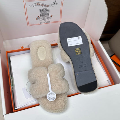 HM Oran Sandal Ivory Wool 598200