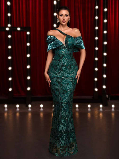 Zaria Bead Embroidery Design Luxury Maxi Dress