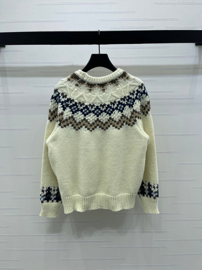 Chanel 2025 Sweater Cream Mix Colors Wool Nylon 319615