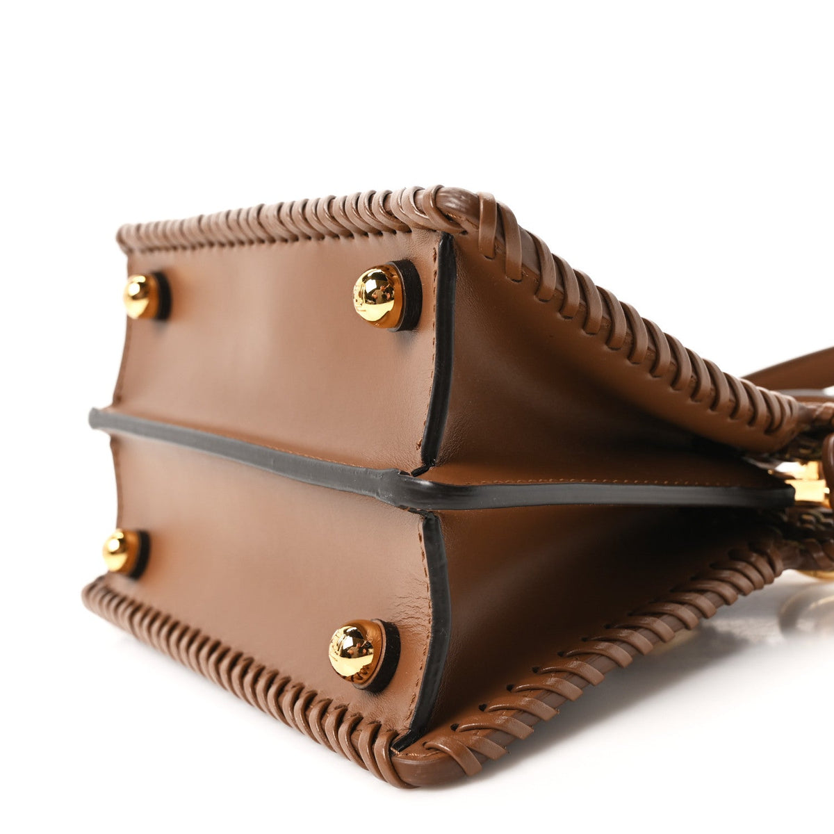 Vitello King Shiny Nappa Intreccio Petite Peekaboo I SEE U Satchel Gianduia