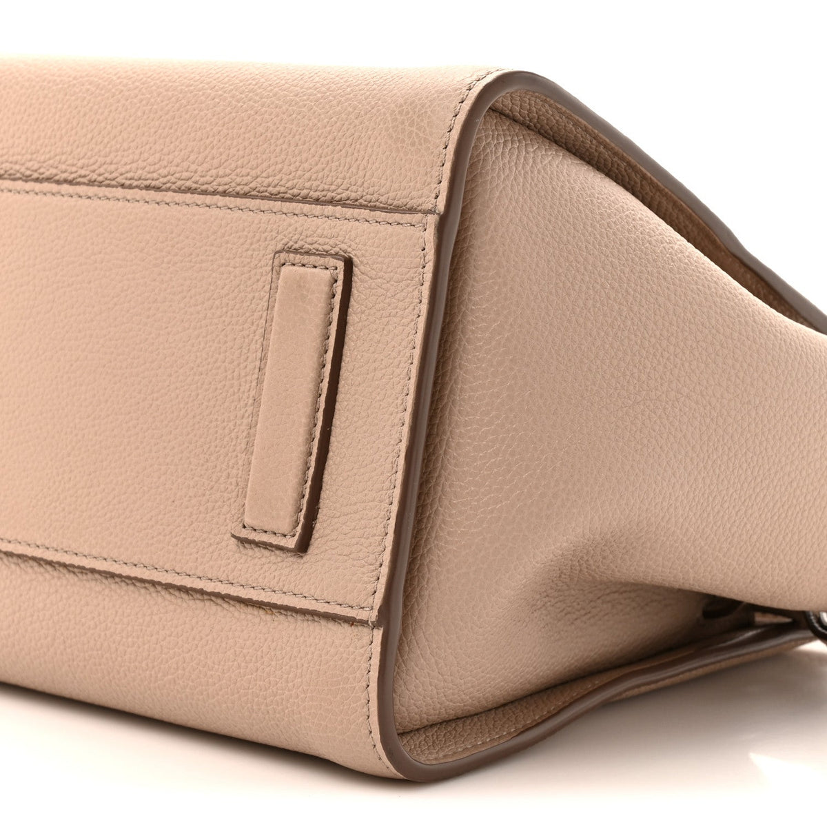 Grained Calfskin Small Padlock Top Handle Beige