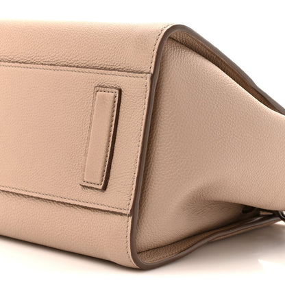 Grained Calfskin Small Padlock Top Handle Beige