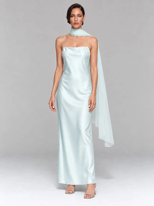 Paloma Draped Cape Maxi Dress
