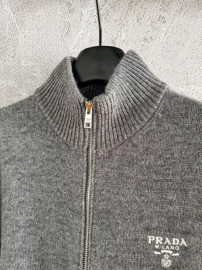 PRADA GRAY CASHMERE CARDIGAN