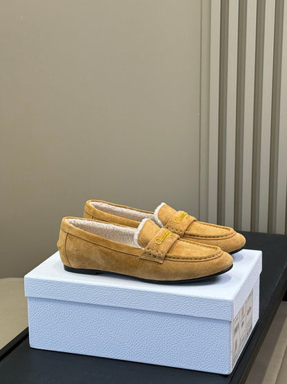 CD Alps Dior Boy Loafer Amber Gold Suede Wool 561811